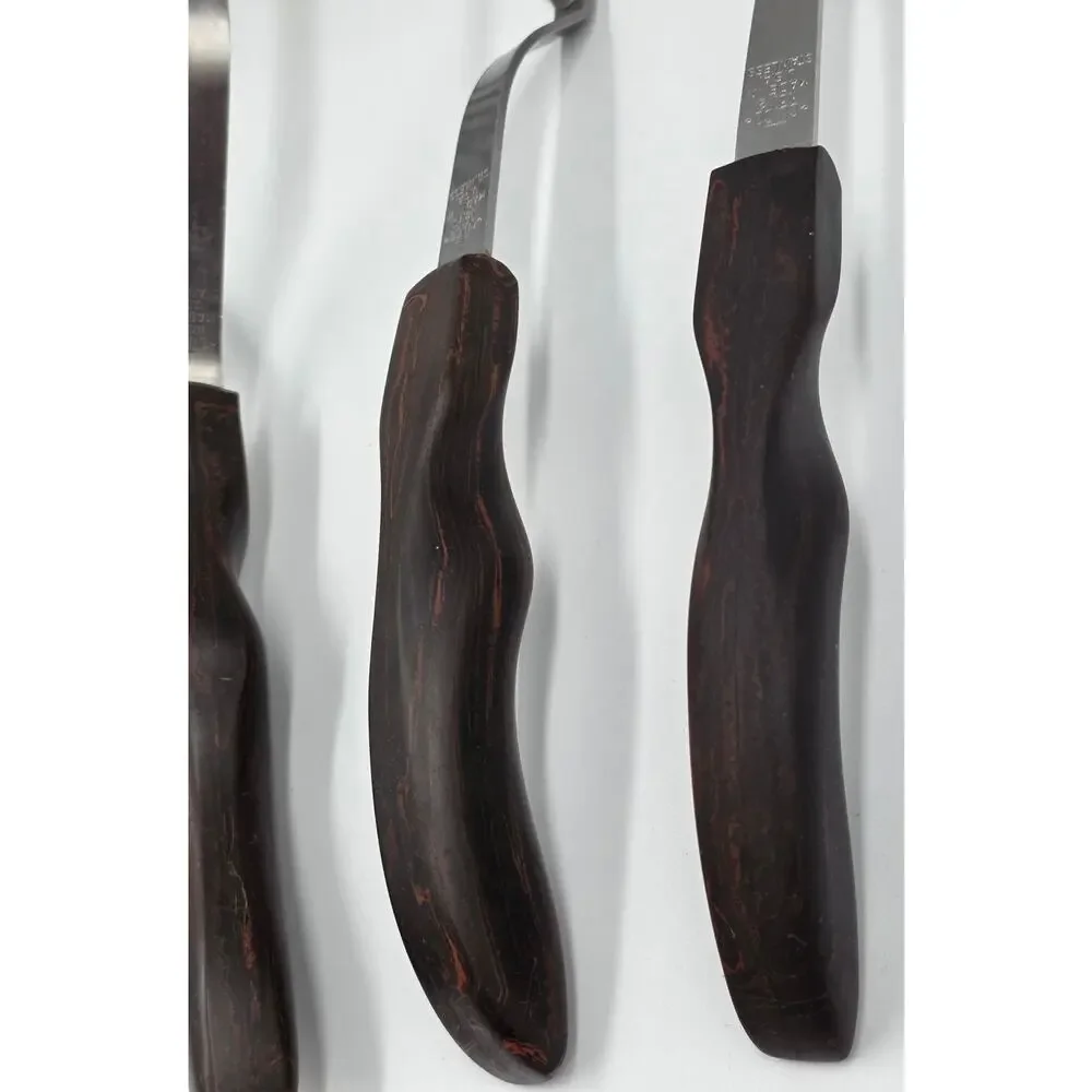 CUTCO Serving Utensil Set 3 Pc Slotted Spoon Basting Serving Masher Brown Swirl
